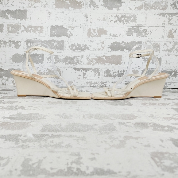 NEW Dolce Vita Gemini Ivory Leather Ankle Strap Wedges W8 - Picture 7 of 12